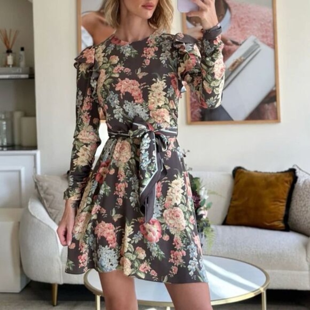 NWOT ZIMMERMANN ESPIONAGE ROUCHED SILK MINI DRESS